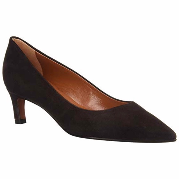 Aquatalia Marianna Suede Pointed Toe Pump Espresso - Picture 2 of 16